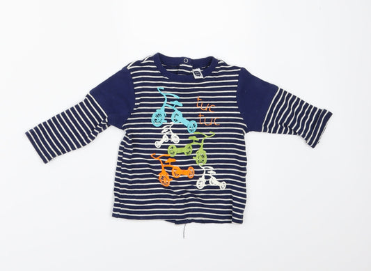 tuc tuc Girls Blue Striped  A-Line  Size 6-9 Months