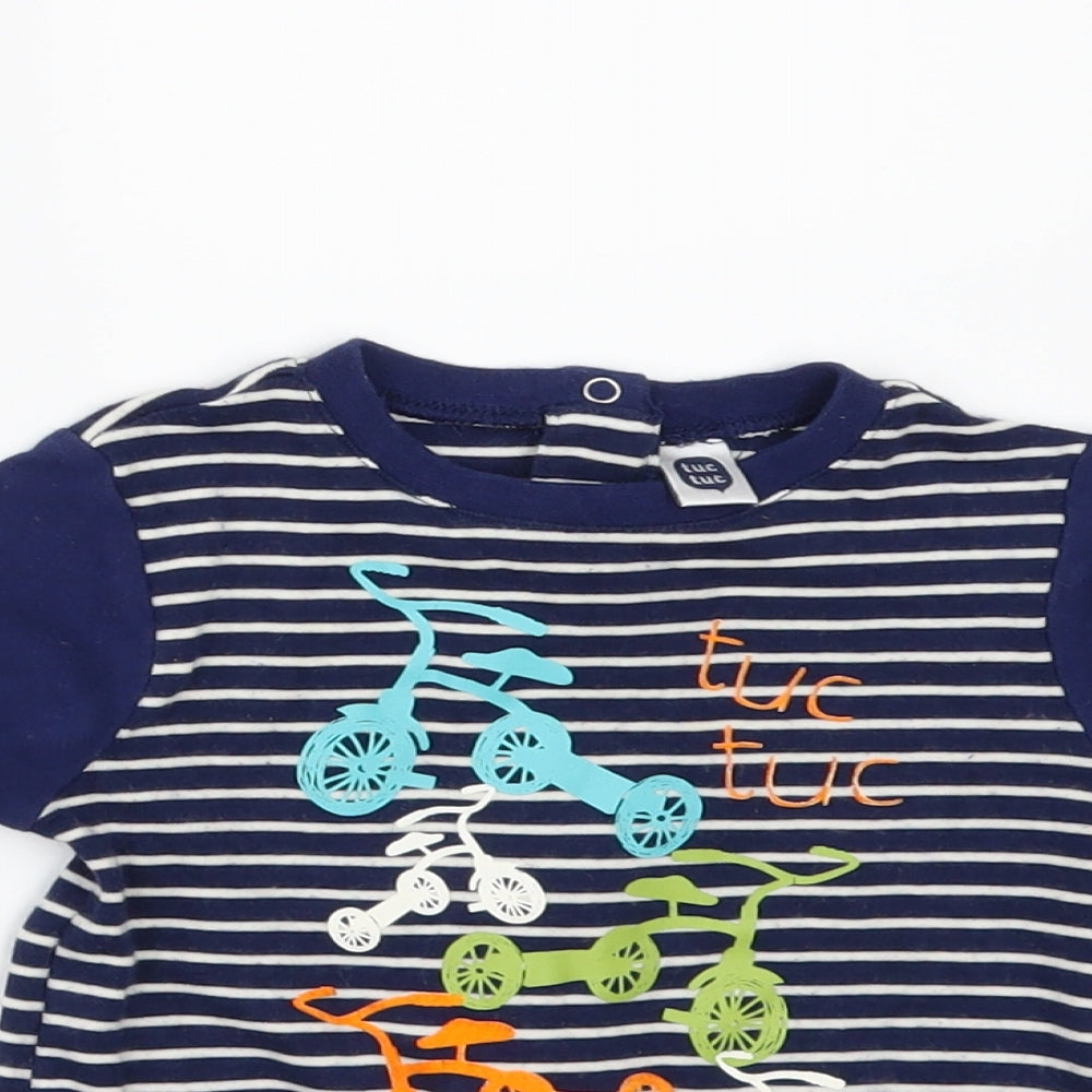 tuc tuc Girls Blue Striped  A-Line  Size 6-9 Months