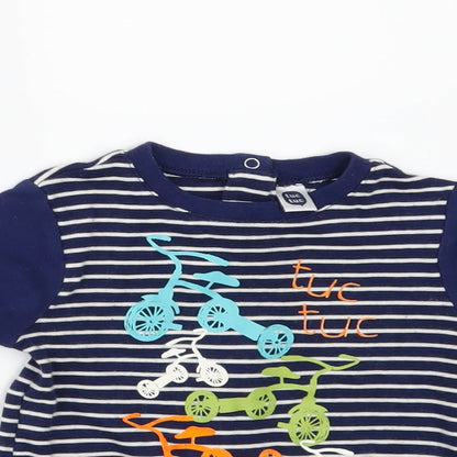 tuc tuc Girls Blue Striped  A-Line  Size 6-9 Months