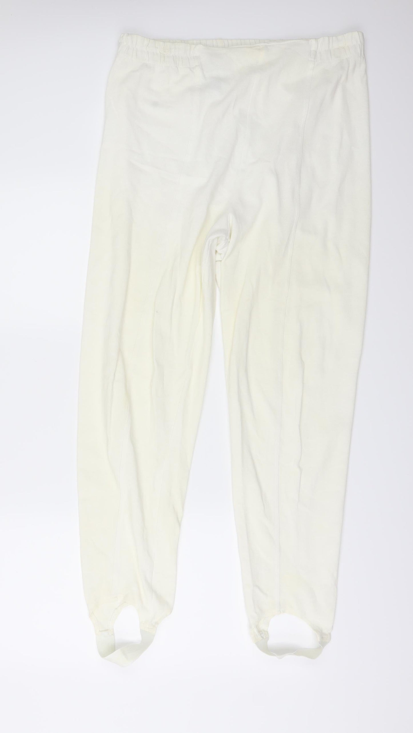 STEPHANIE Womens Ivory   Pedal Pusher Trousers Size L L27 in