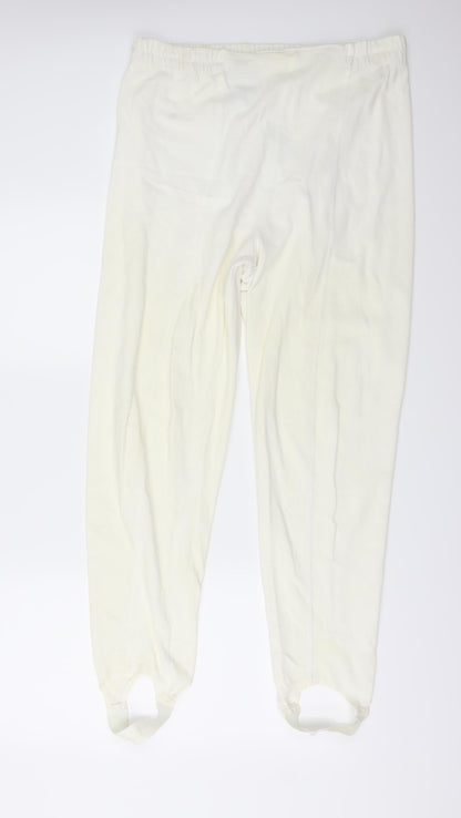 STEPHANIE Womens Ivory   Pedal Pusher Trousers Size L L27 in