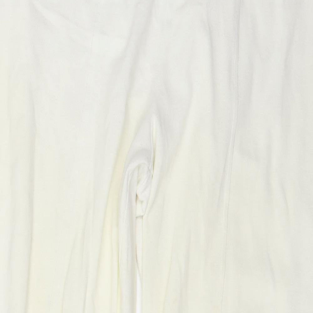 STEPHANIE Womens Ivory   Pedal Pusher Trousers Size L L27 in