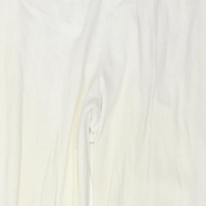 STEPHANIE Womens Ivory   Pedal Pusher Trousers Size L L27 in