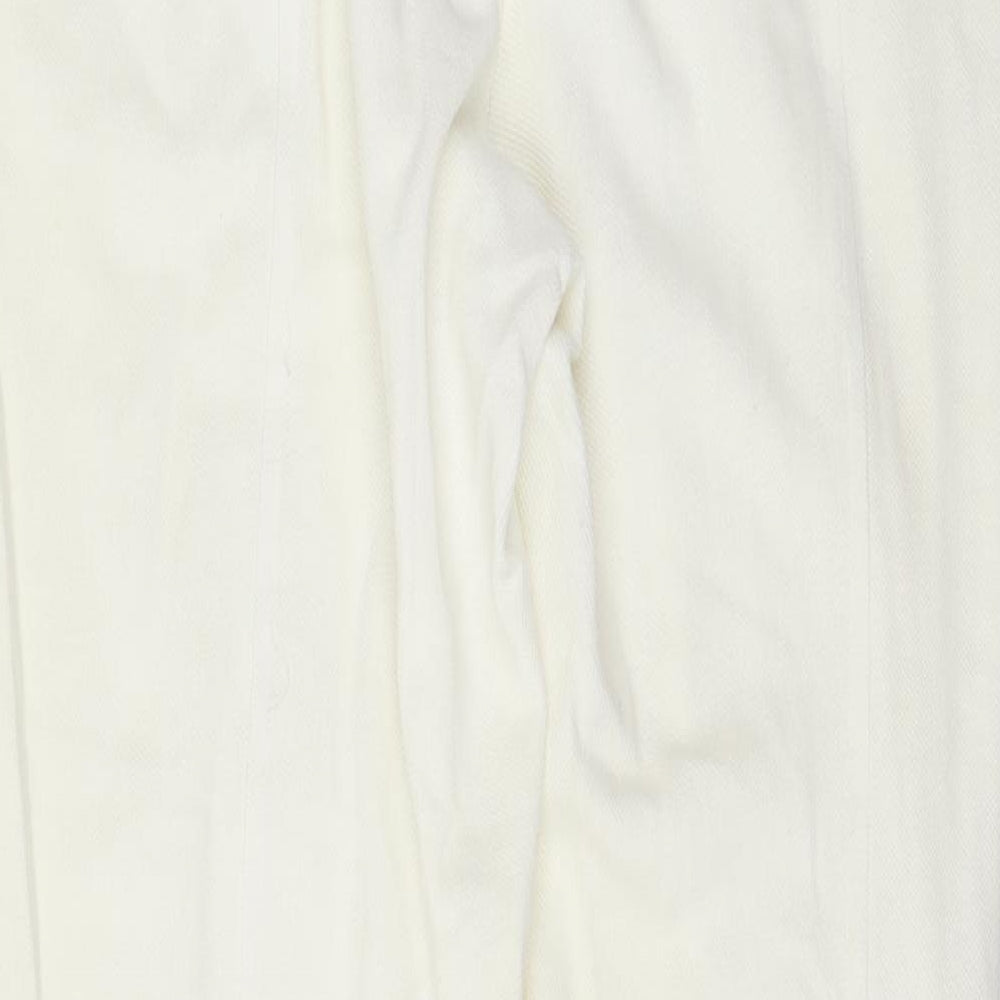 STEPHANIE Womens Ivory   Pedal Pusher Trousers Size L L27 in