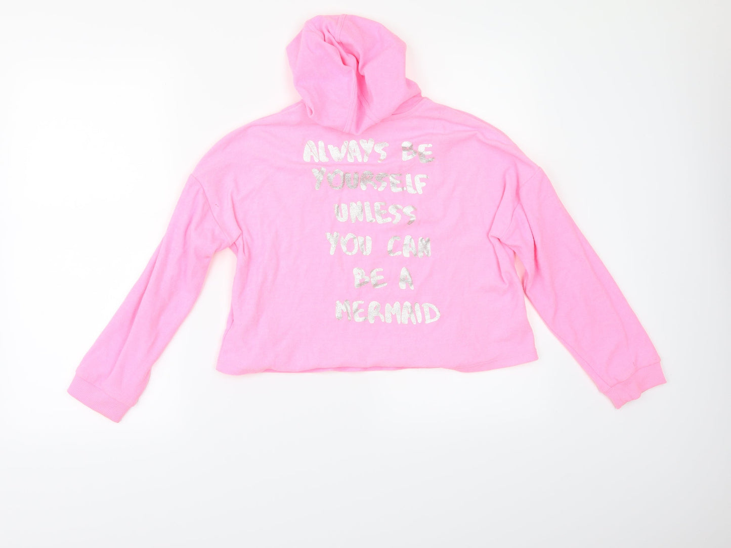 Marks and Spencer Girls Pink   Pullover Hoodie Size 12-13 Years  - CROPPED