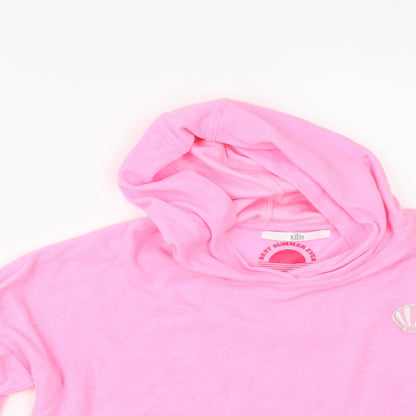 Marks and Spencer Girls Pink   Pullover Hoodie Size 12-13 Years  - CROPPED
