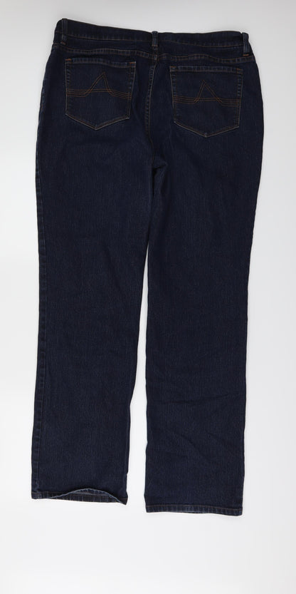 Artigiano Womens Blue  Denim Wide-Leg Jeans Size 36 in L32 in