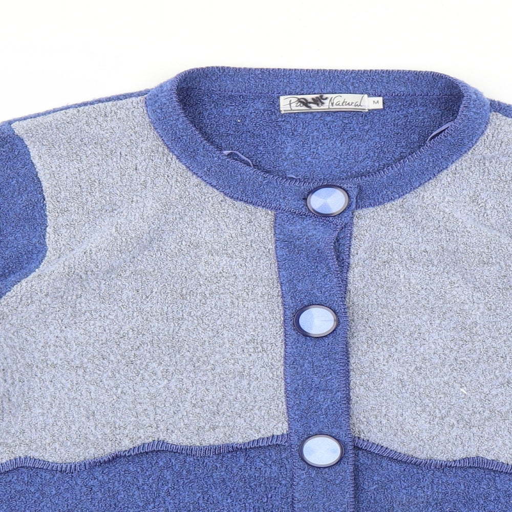 Pure & Natural Womens Blue   Cardigan Jumper Size M