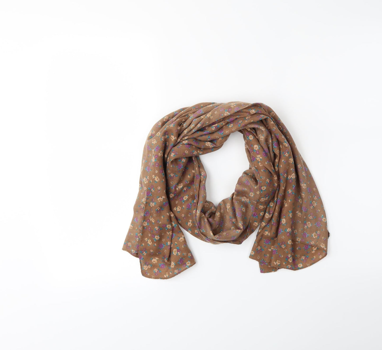 Preworn Womens Brown Floral   Scarf