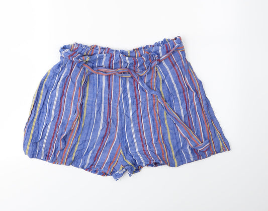 Studio Womens Blue Striped  Bermuda Shorts Size L