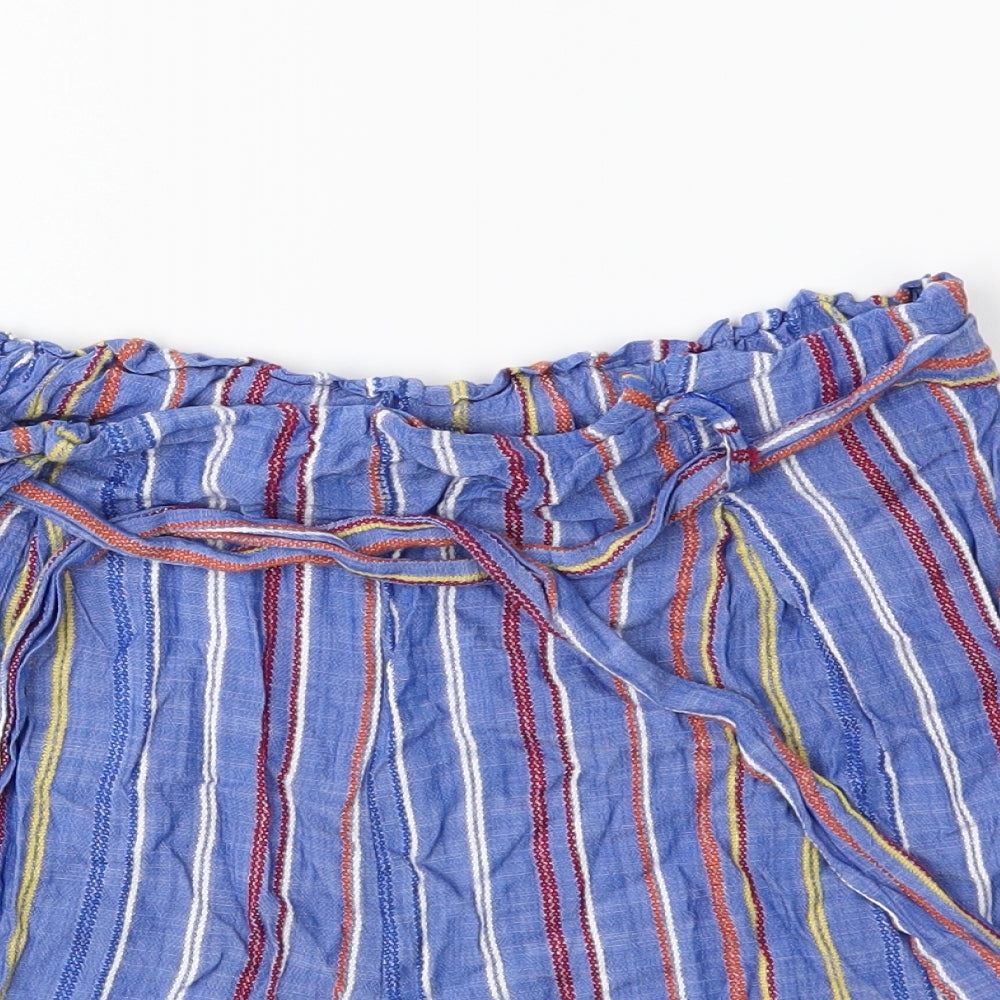 Studio Womens Blue Striped  Bermuda Shorts Size L