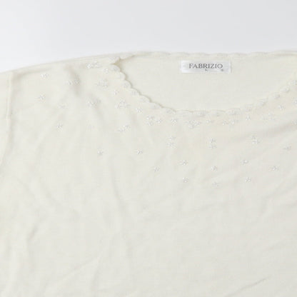 Fabrizio Womens White  Knit Pullover Jumper Size L