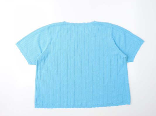 Berkertex Womens Blue  Knit Pullover Jumper Size 18