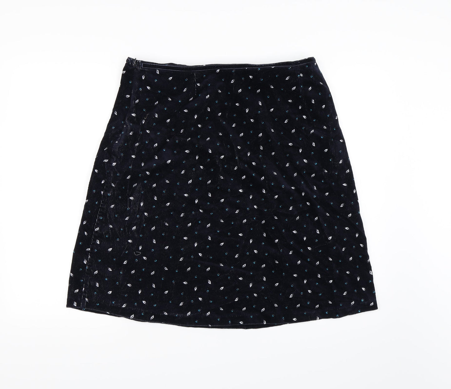 Maine New England Womens Blue  Corduroy A-Line Skirt Size 33 in