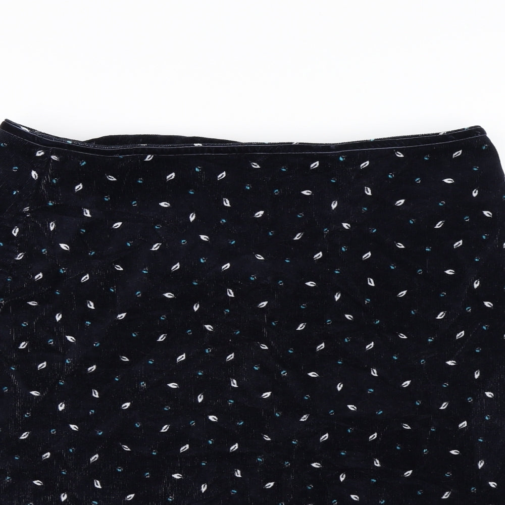 Maine New England Womens Blue  Corduroy A-Line Skirt Size 33 in