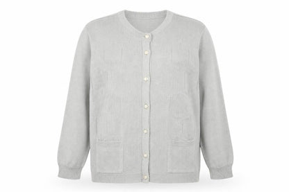 Elegant Collection Womens Grey  Knit Cardigan Jumper Size M