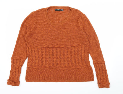 Fashion Box Womens Orange  Knit Pullover Jumper Size 12