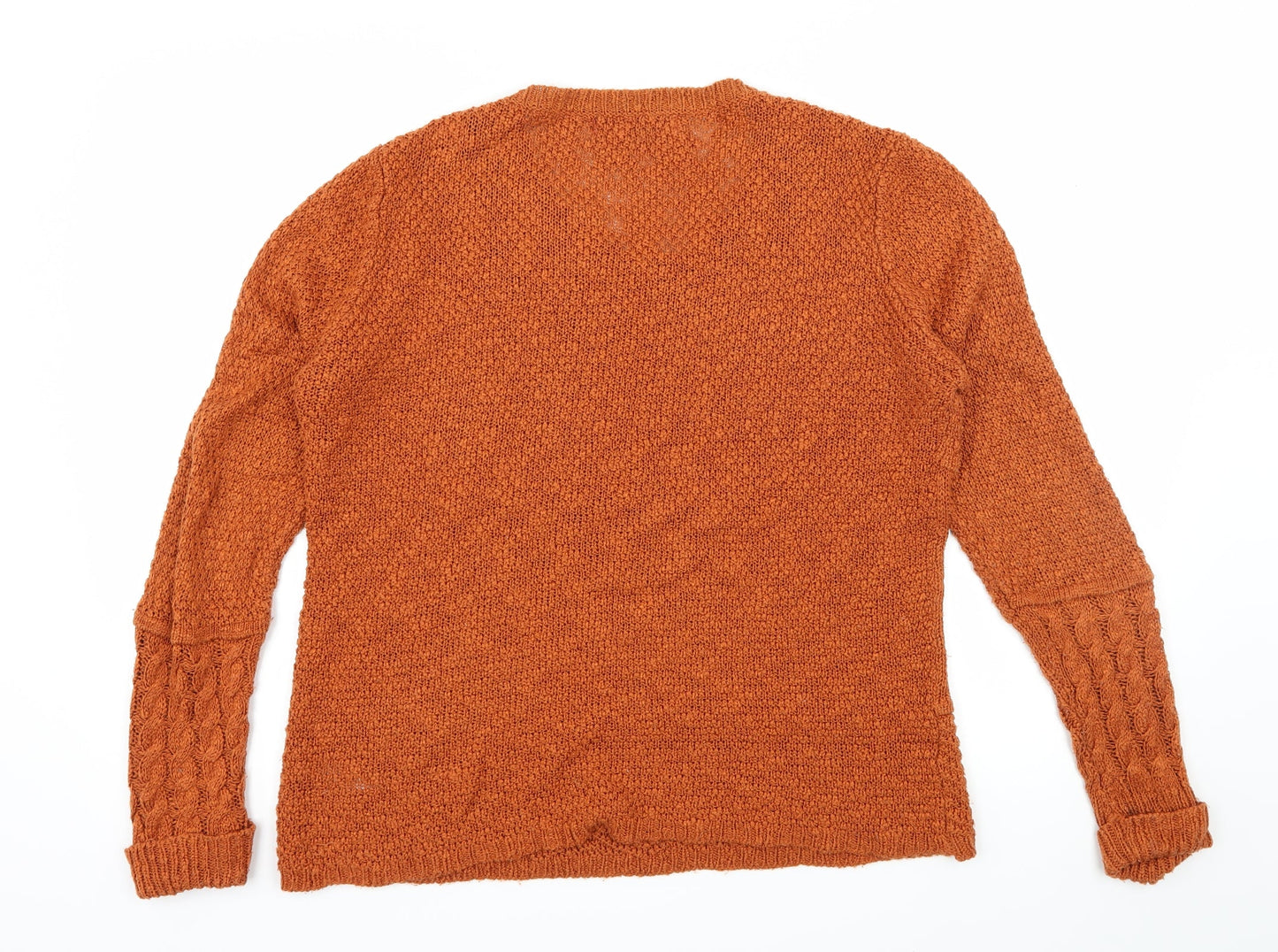 Fashion Box Womens Orange  Knit Pullover Jumper Size 12