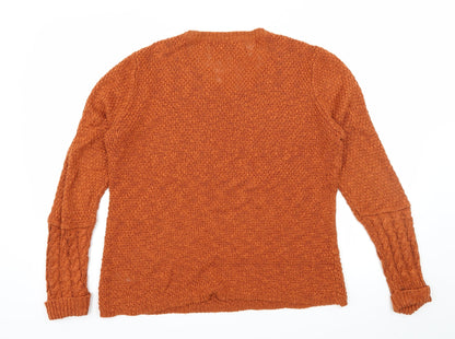 Fashion Box Womens Orange  Knit Pullover Jumper Size 12
