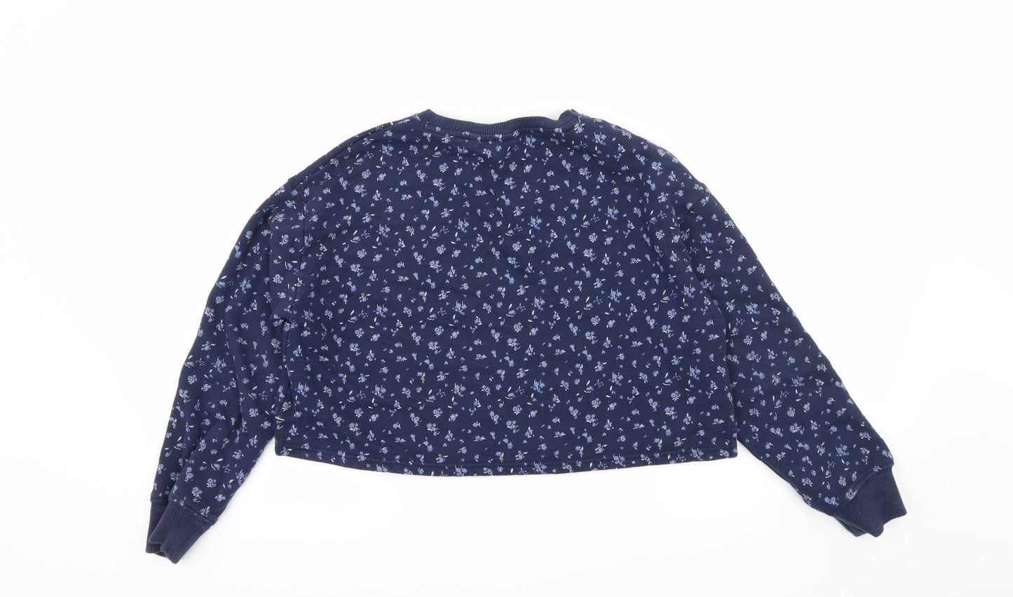 NEXT Girls Blue Floral Jersey Pullover Sweatshirt Size 12 Years  - Lovely