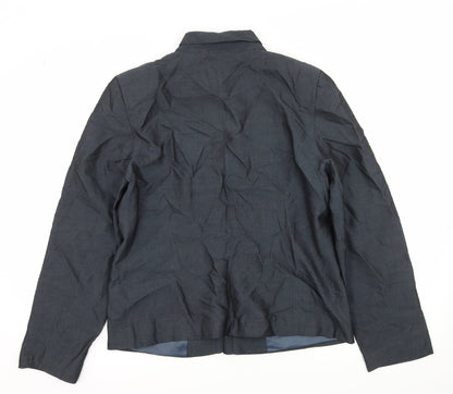 Womens UK Size 12 BHS Blue Biker Coat