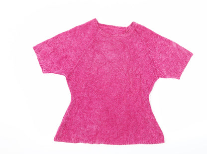 Womens UK Size S Preworn Pink Basic T-Shirt