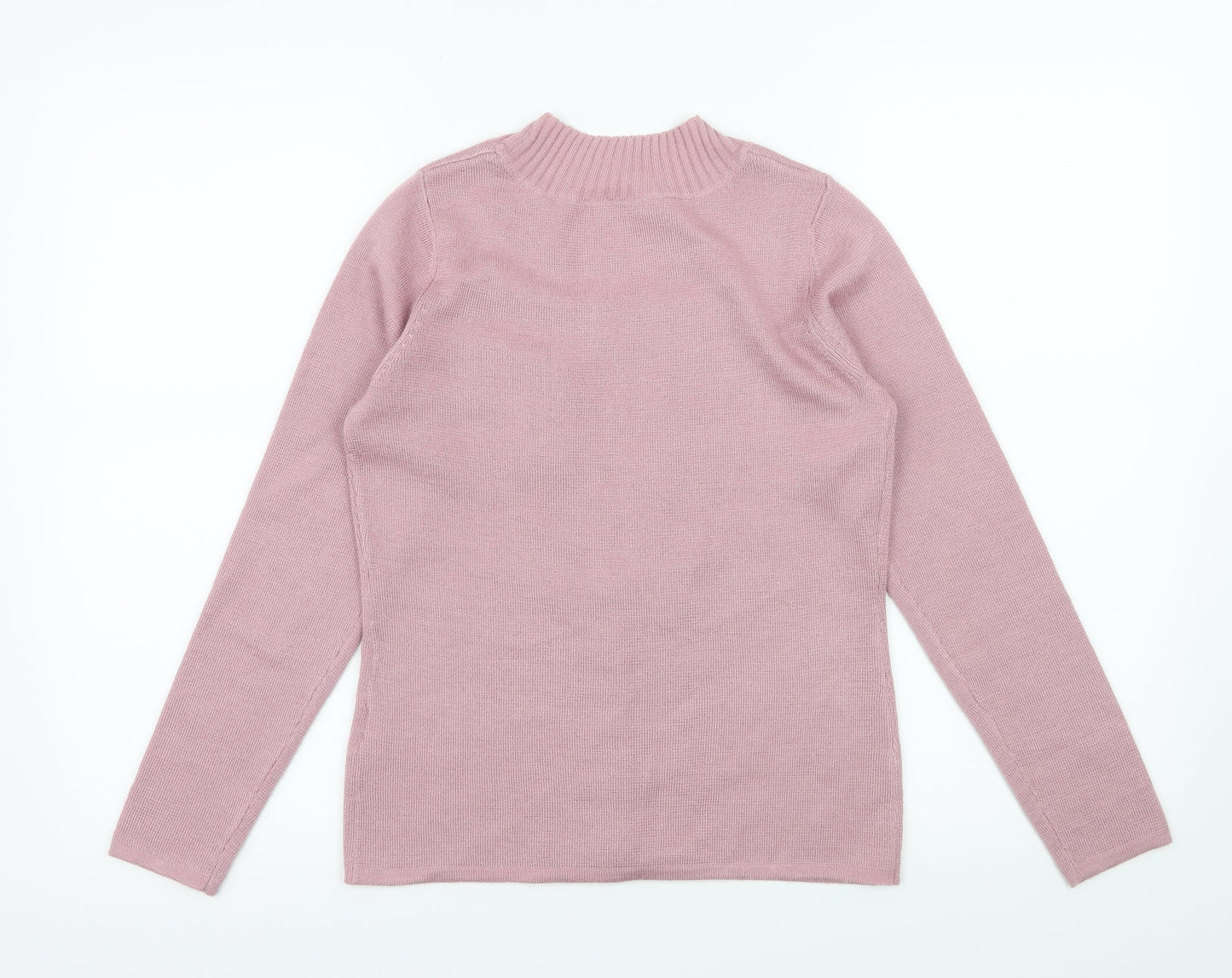 Damart Womens Pink  Knit Pullover Jumper Size 8  - Flower Detail