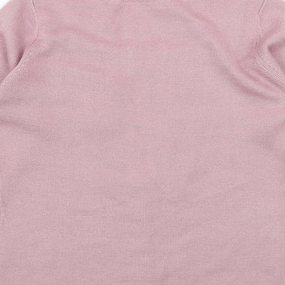 Damart Womens Pink  Knit Pullover Jumper Size 8  - Flower Detail