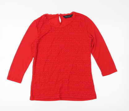 Womens UK Size 10 Dorothy Perkins Red Basic Blouse