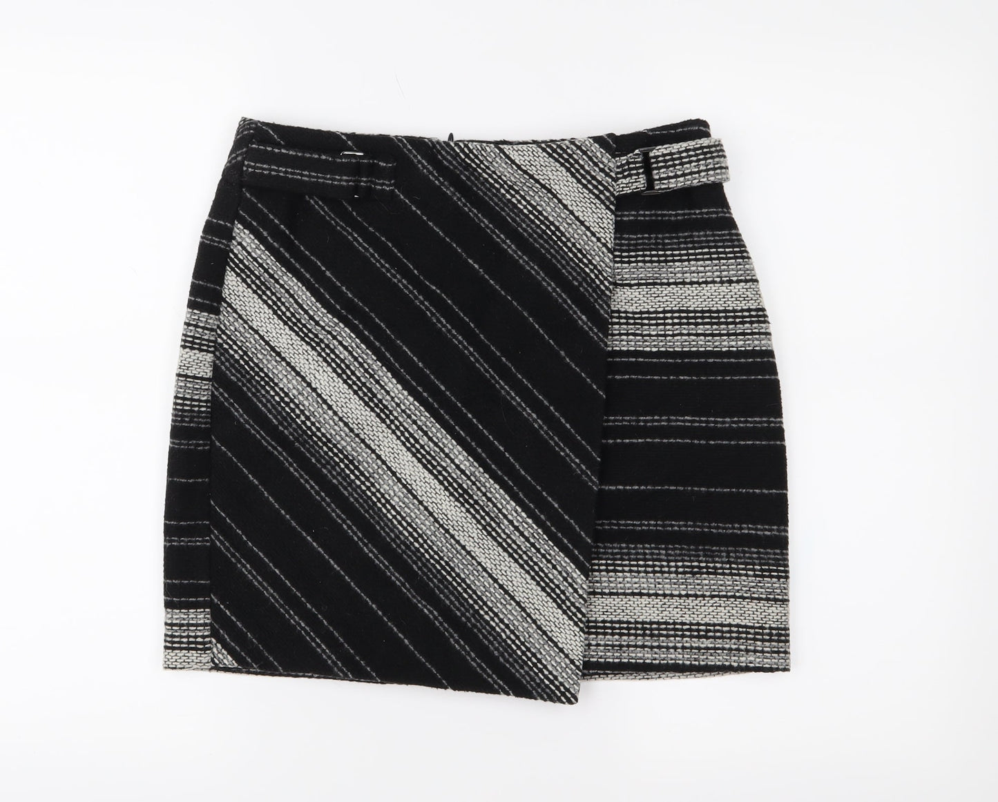 George Womens Black Striped  Mini Skirt Size 10