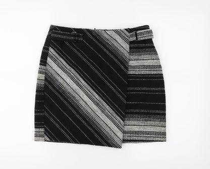 George Womens Black Striped  Mini Skirt Size 10