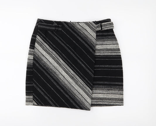 George Womens Black Striped  Mini Skirt Size 10