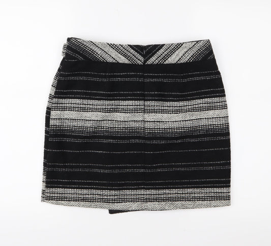 George Womens Black Striped  Mini Skirt Size 10