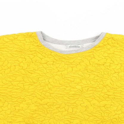 Womens UK Size M Pull & Bear Yellow Pullover Sweatshirt