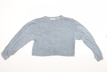 Womens UK Size M Pull & Bear Blue Pullover Sweatshirt