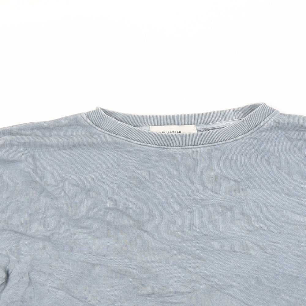 Womens UK Size M Pull & Bear Blue Pullover Sweatshirt