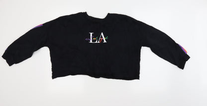 Primark Womens Blue   Pullover Sweatshirt Size S  - crop top