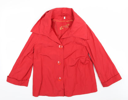 Lebek Womens Red   Overcoat Coat Size 10