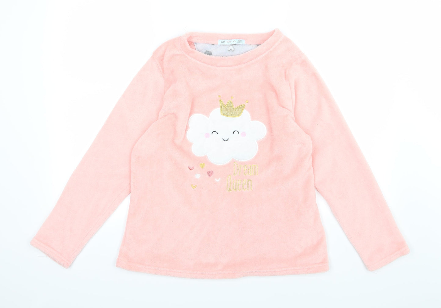 Just Like You Womens Pink  Fleece Top Pyjama Top Size M  - Dream Queen