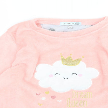 Just Like You Womens Pink  Fleece Top Pyjama Top Size M  - Dream Queen