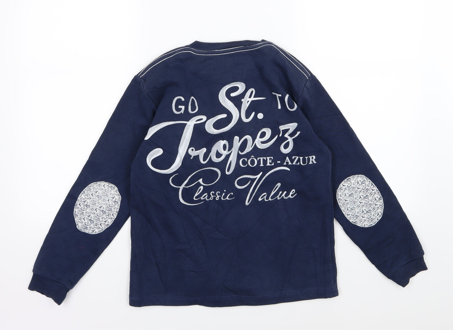 Divonette Girls Blue Paisley Jersey Pullover Sweatshirt Size 11 Years