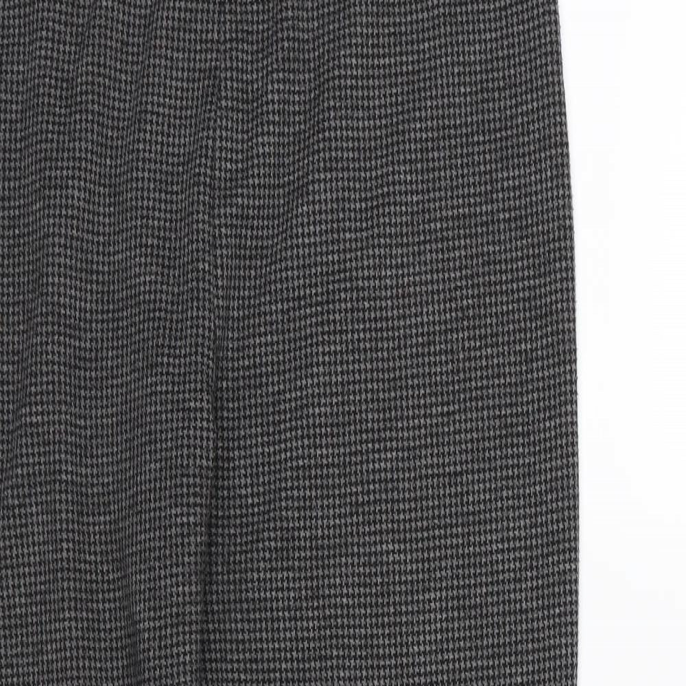 New Look Womens Grey Houndstooth Jersey Trousers  Size 12 L28 in