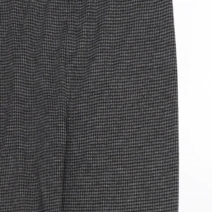 New Look Womens Grey Houndstooth Jersey Trousers  Size 12 L28 in