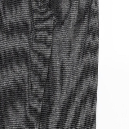 New Look Womens Grey Houndstooth Jersey Trousers  Size 12 L28 in