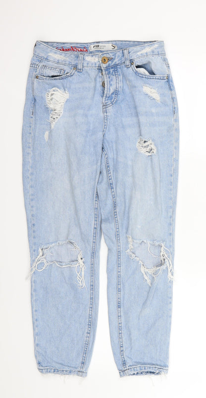 Womens UK Size S FB sister Regular Fit Tapered Blue Jeans