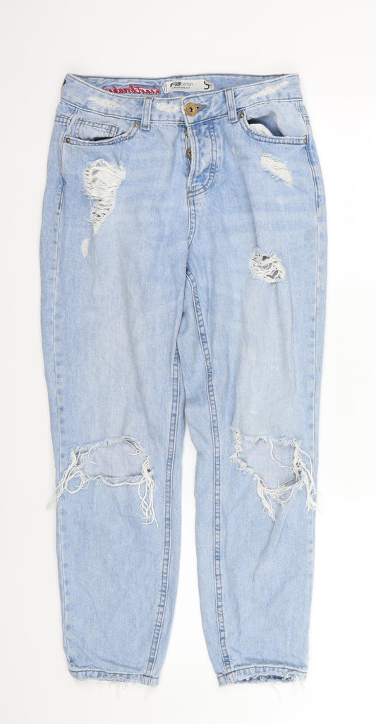 Womens UK Size S FB sister Regular Fit Tapered Blue Jeans
