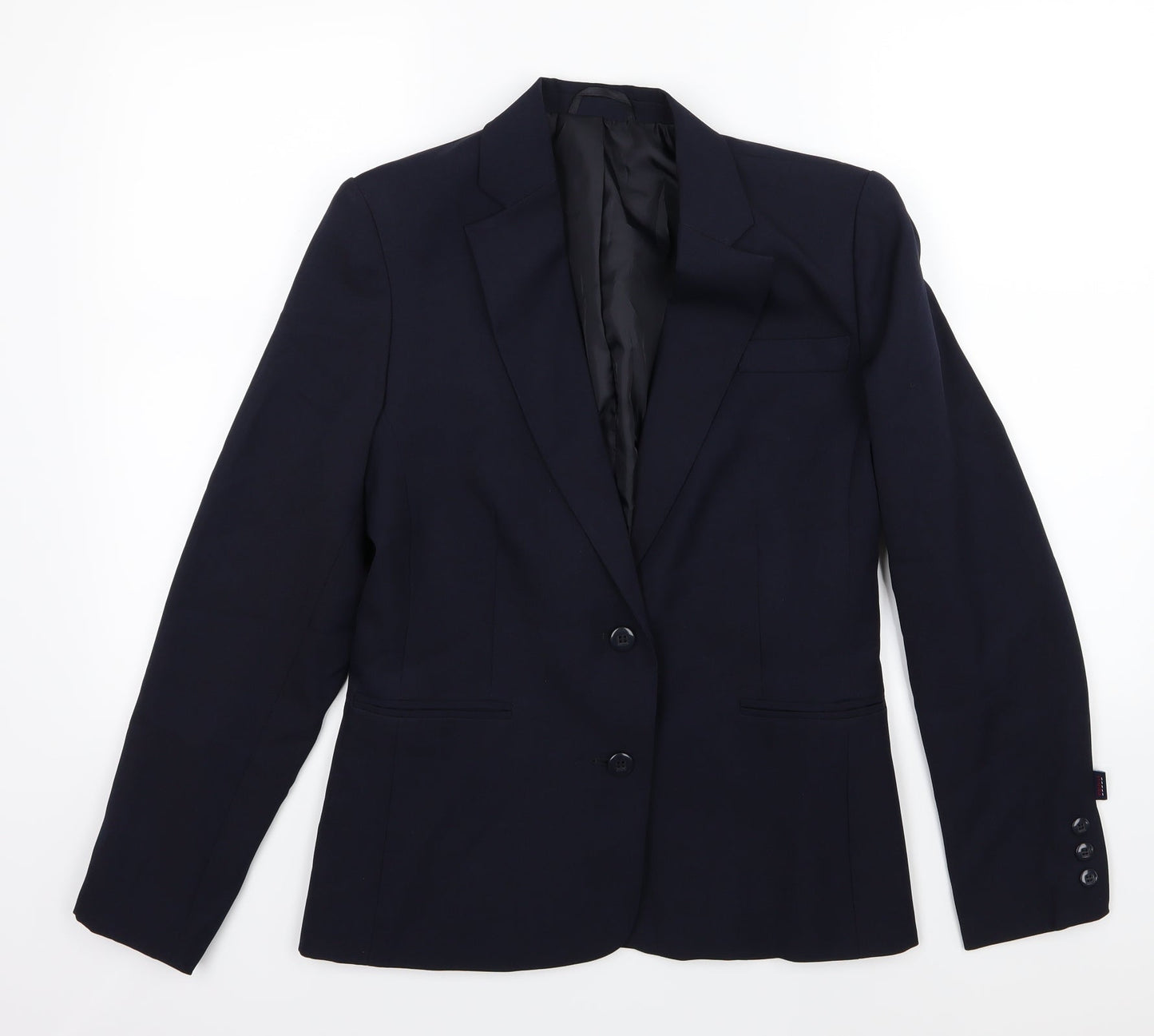 Tesco Womens Blue  Rayon Jacket Blazer Size 12  - Work Uniforn