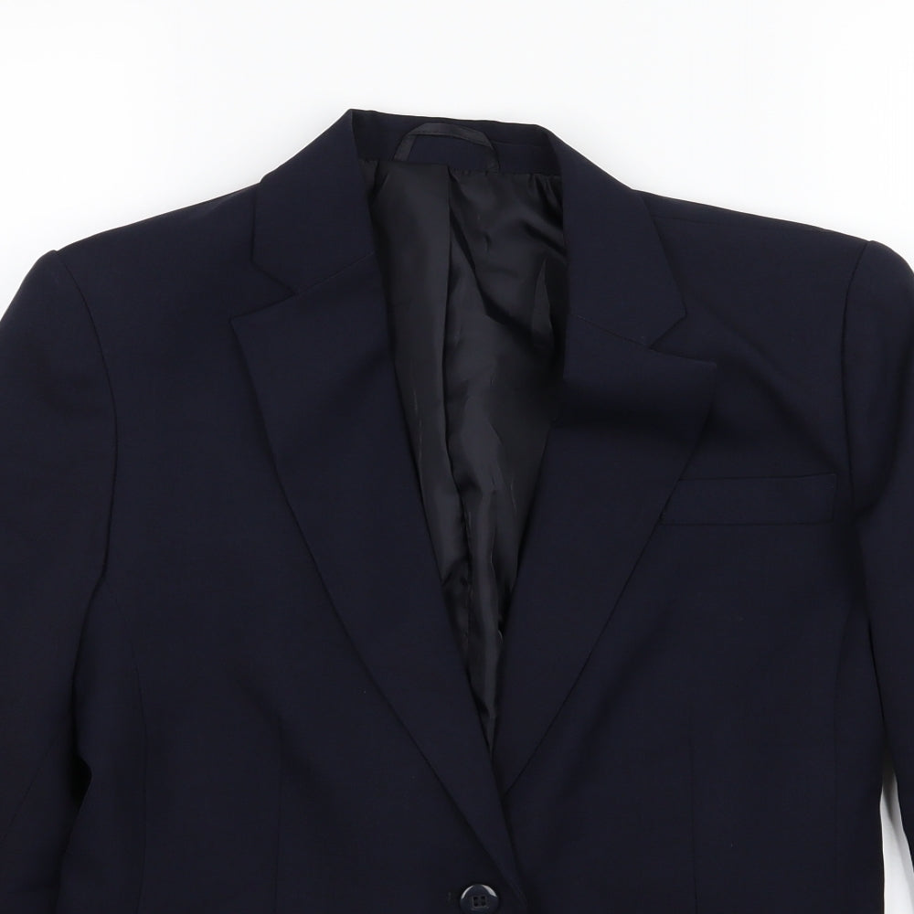 Tesco Womens Blue  Rayon Jacket Blazer Size 12  - Work Uniforn