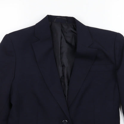 Tesco Womens Blue  Rayon Jacket Blazer Size 12  - Work Uniforn