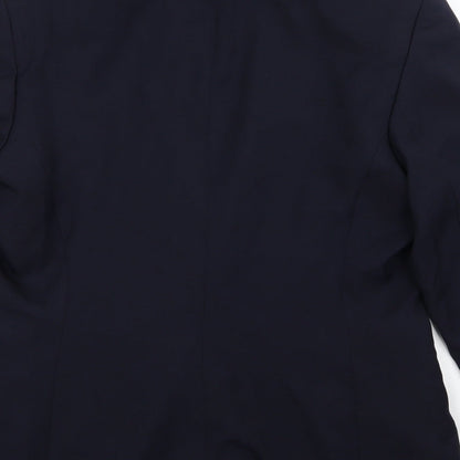 Tesco Womens Blue  Rayon Jacket Blazer Size 12  - Work Uniforn